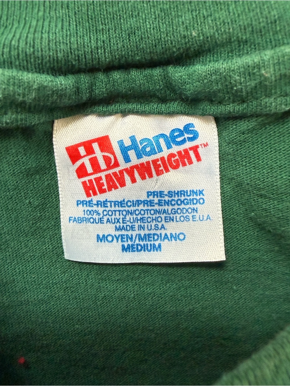 Vintage 90s Single Stitch Hanes Oregon Trail T-Shirt Green 100% Cotton USA S/M - Picture 6 of 9